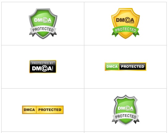 Một số mẫu huy hiệu DMCA